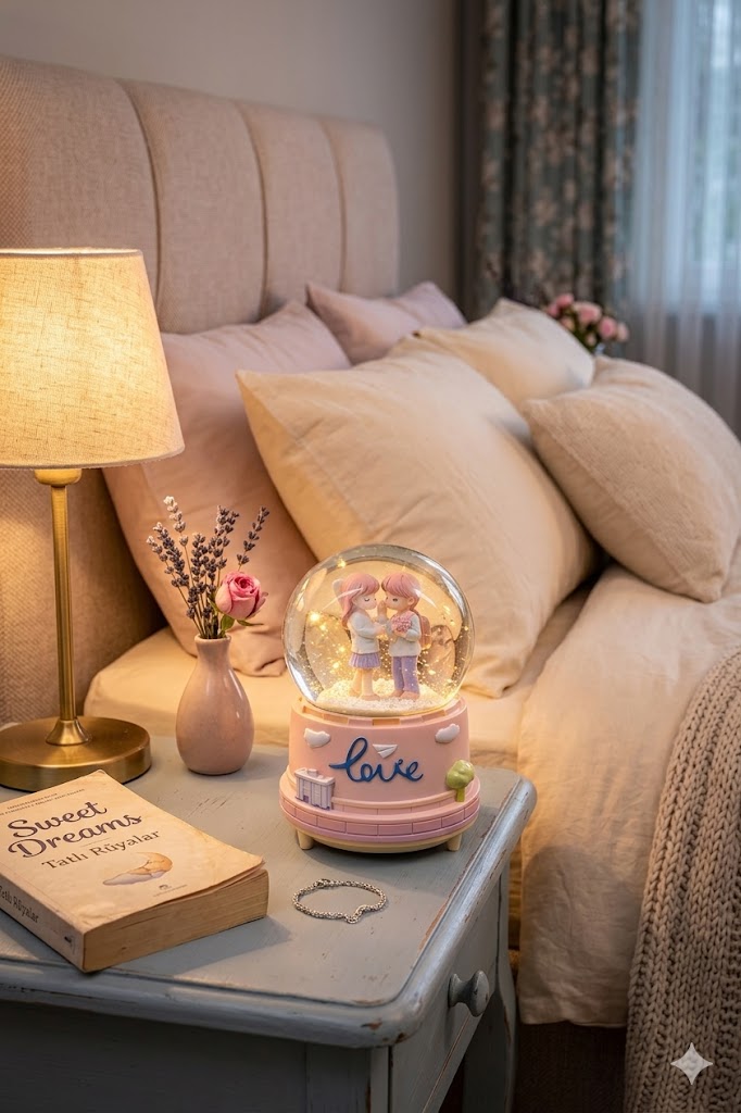 Dekoratif Love Tasarımlı Kar Küresi