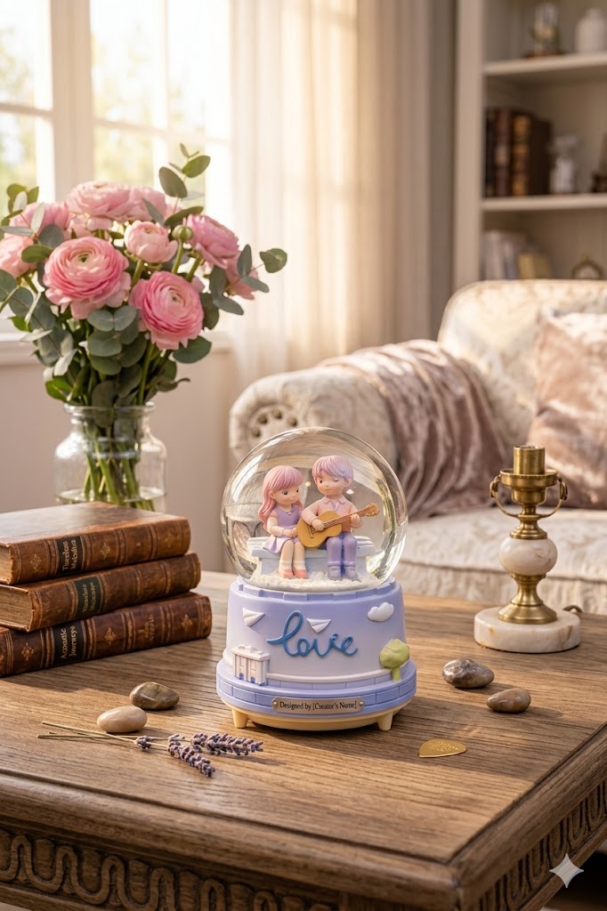 Dekoratif Love Tasarımlı Kar Küresi