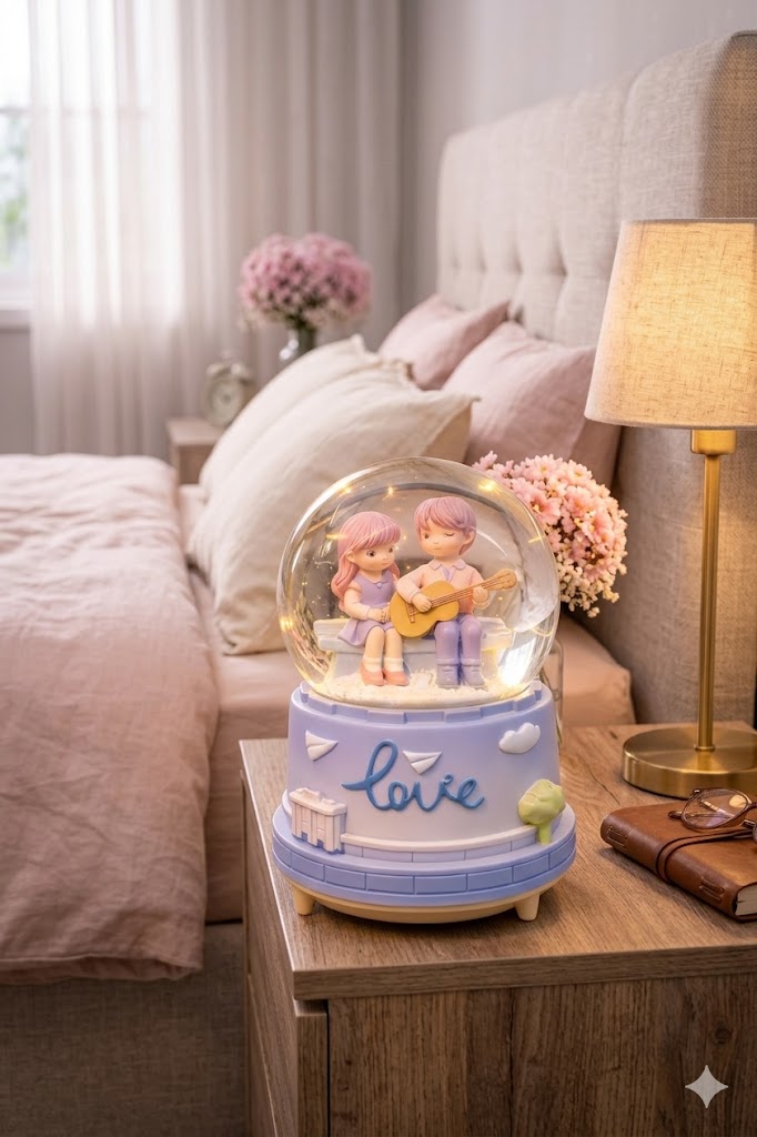 Dekoratif Love Tasarımlı Kar Küresi