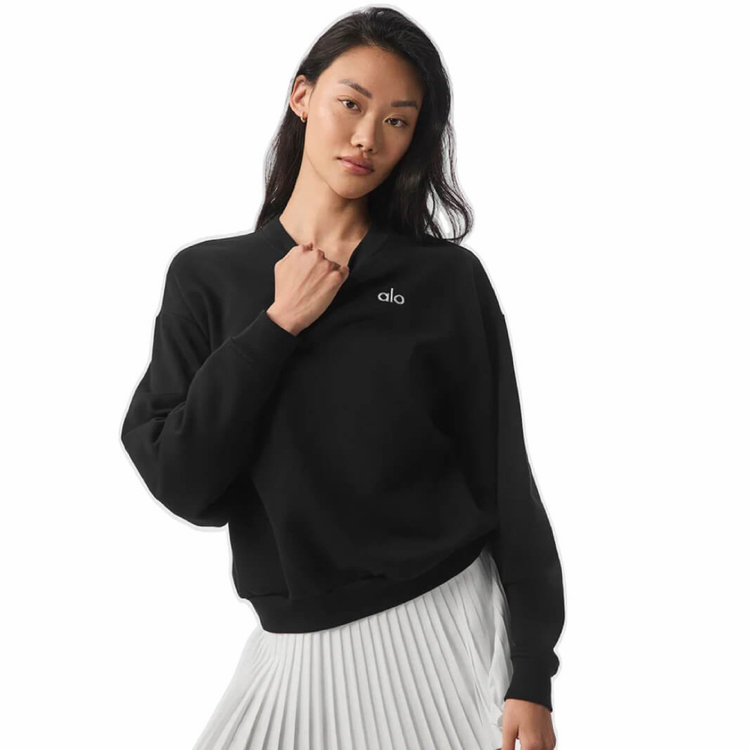 Alo Accolade Crew Neck Pullover Black