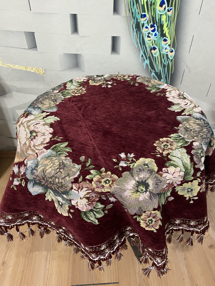 Şönilli Goblen sehpa örtüsü 100x100