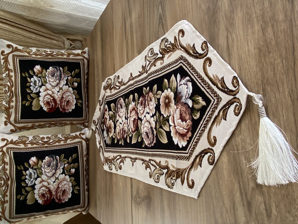 Goblen runner ve kırlent set