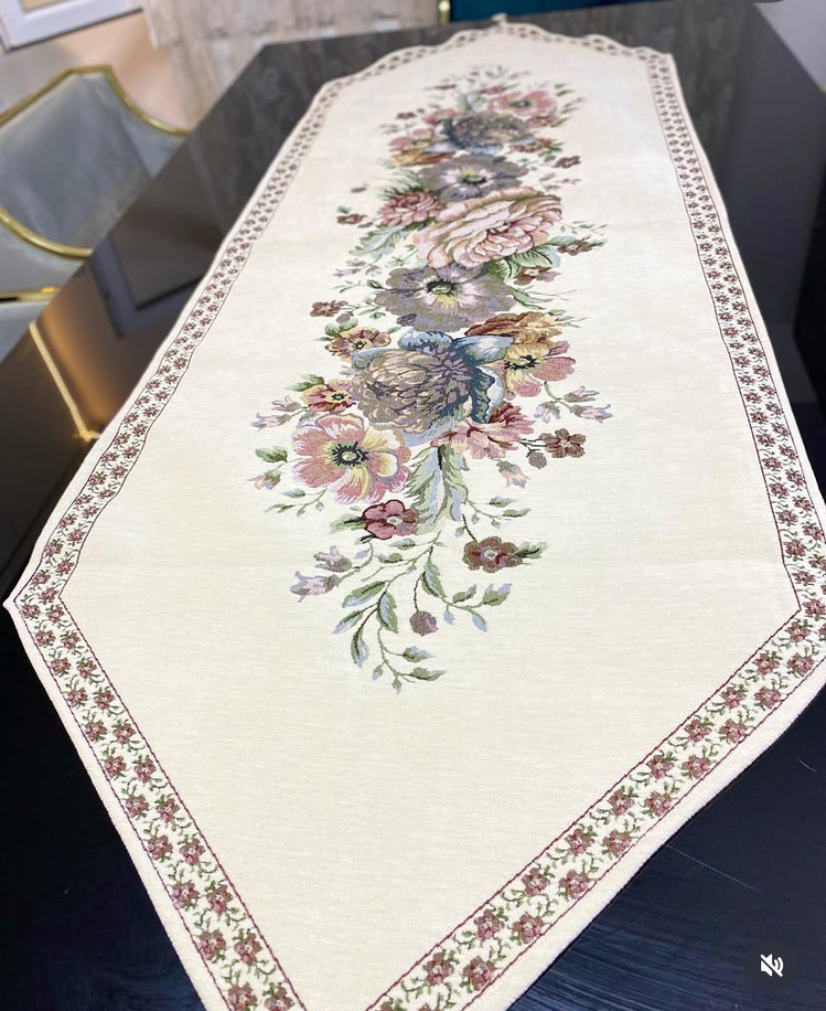 GOBLEN ŞÖNİLLİ RUNNER KREM 60X180