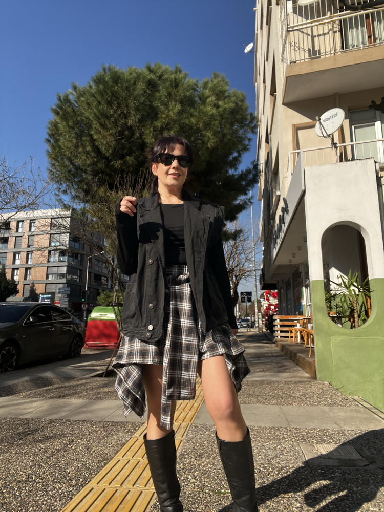 Siyah Denim Yelek 