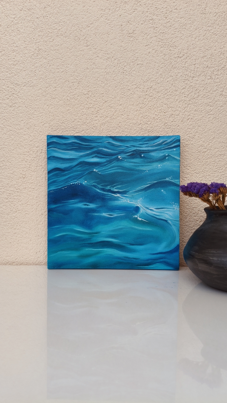 Huzur | yağlı boya Tablo | El Yapımı Duvar Dekoru | 20x20 cm