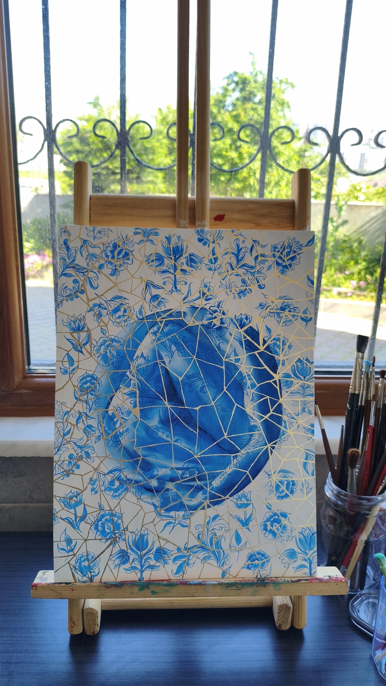 Ağaç üzerinde Yağlı boya Tablo | El Yapımı Duvar Dekoru | 30x40 cm