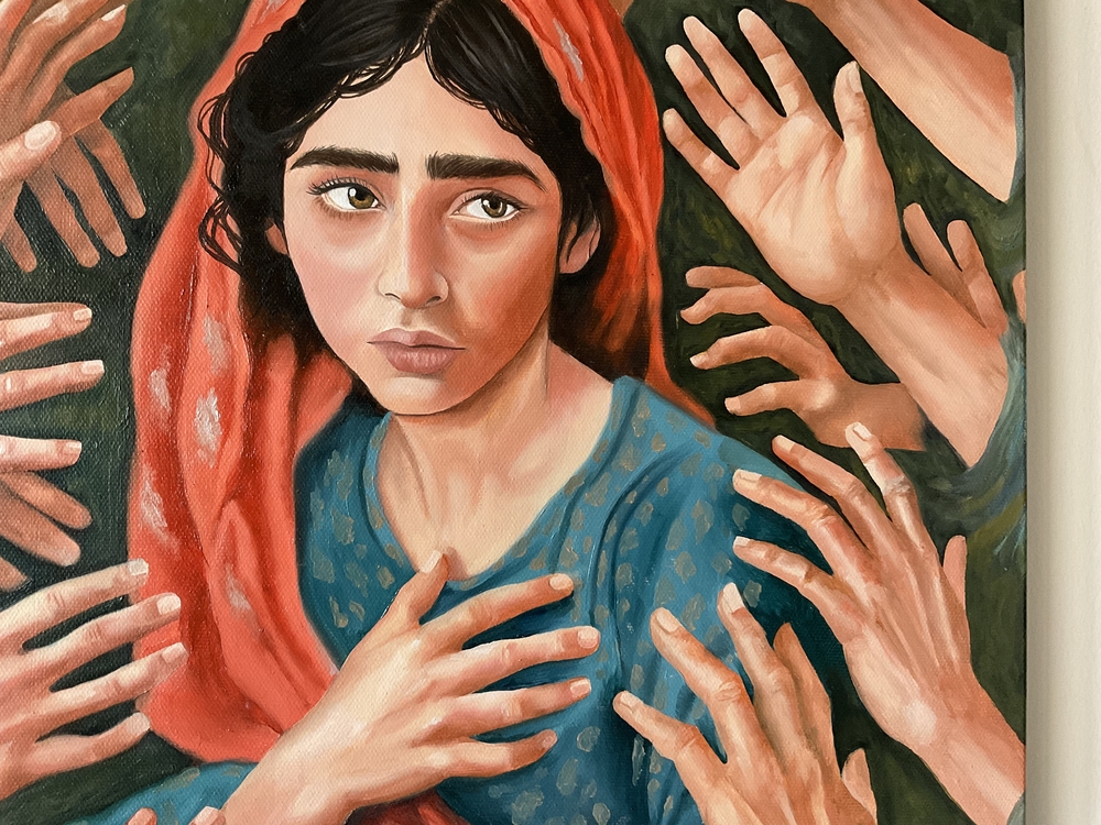 Yargının kucağında | yağlı boya Tablo | El Yapımı Duvar Dekoru | 40x40 cm
