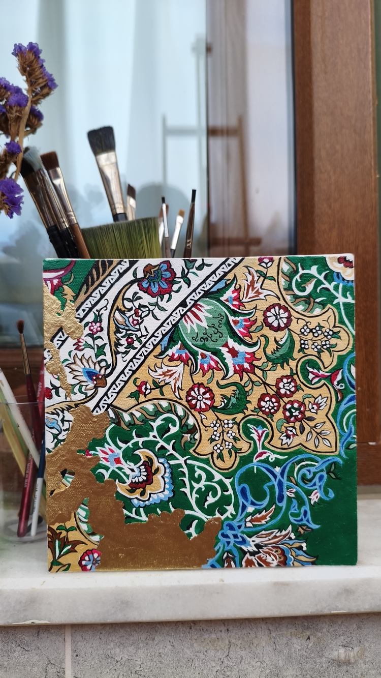 Fidan | yağlı boya Tablo | El Yapımı Duvar Dekoru | 20x20 cm