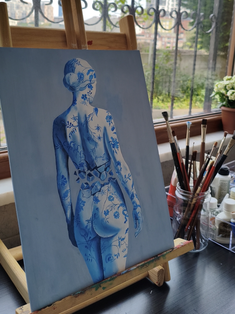 Ağaç üzerinde Yağlı boya Tablo | El Yapımı Duvar Dekoru | 30x40 cm