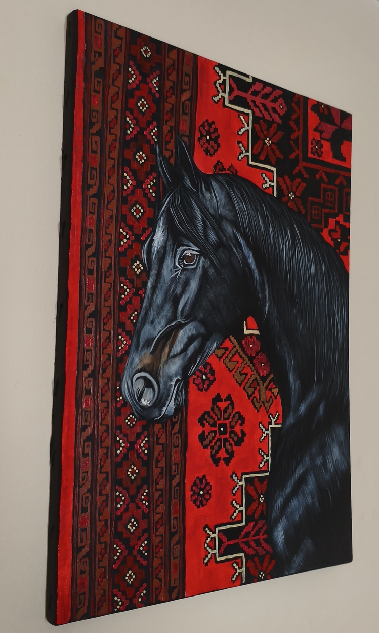 At Akrilik Tablo | El Yapımı Duvar Dekoru | 35x50 cm