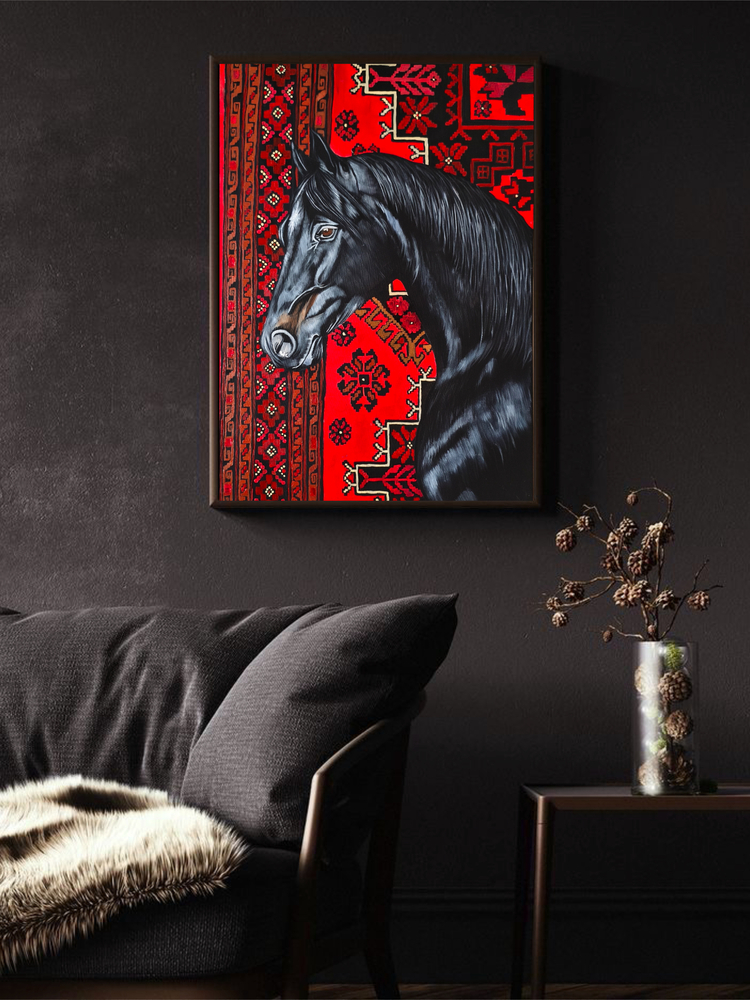 At Akrilik Tablo | El Yapımı Duvar Dekoru | 35x50 cm
