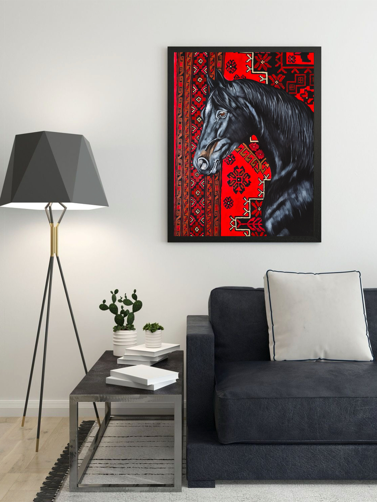 At Akrilik Tablo | El Yapımı Duvar Dekoru | 35x50 cm