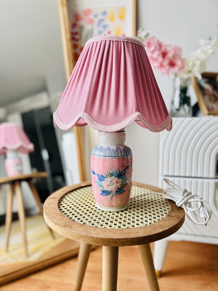 Rose Store pembe abajur pembe çiçekli vazo