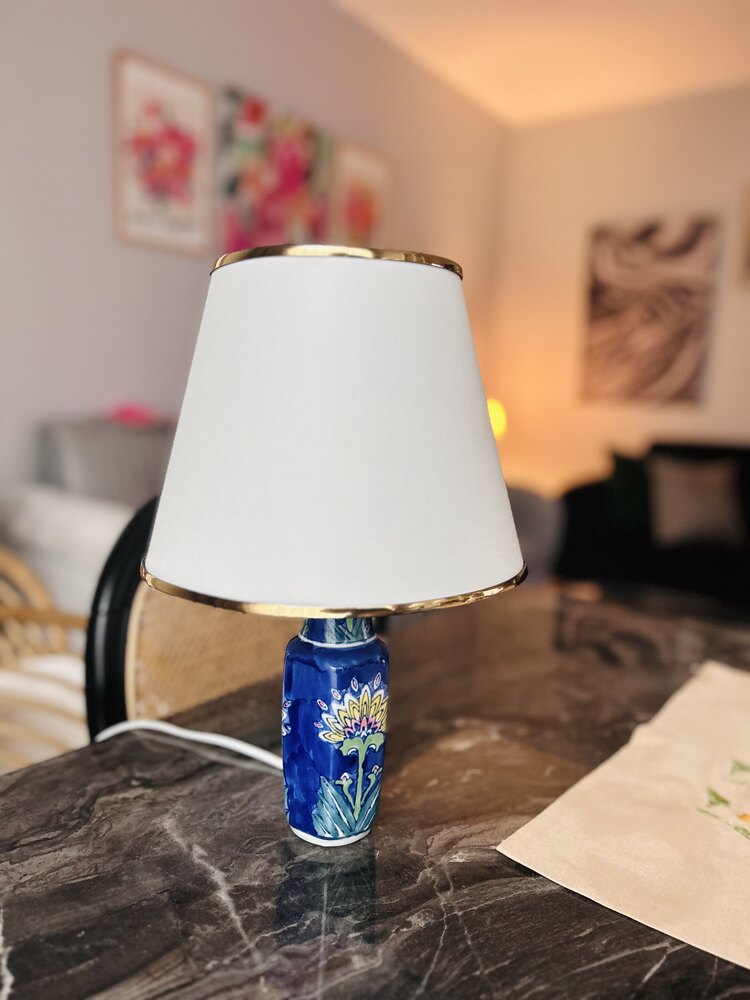 Blue blanc abajur