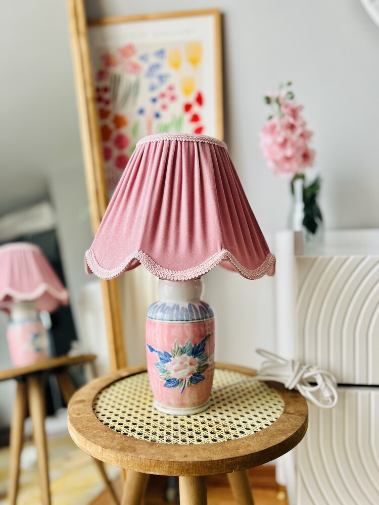 Rose Store pembe abajur pembe çiçekli vazo