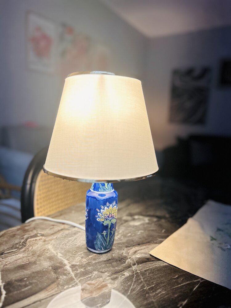 Blue blanc abajur