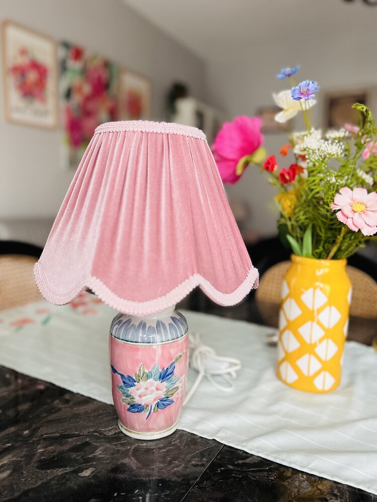 Rose Store pembe abajur pembe çiçekli vazo