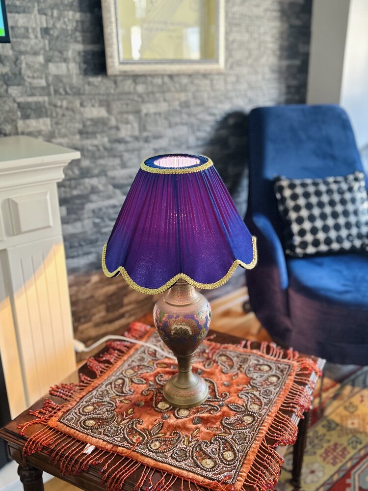 Hint işi el boyaması pirinç vazo tasarım şapka abajur