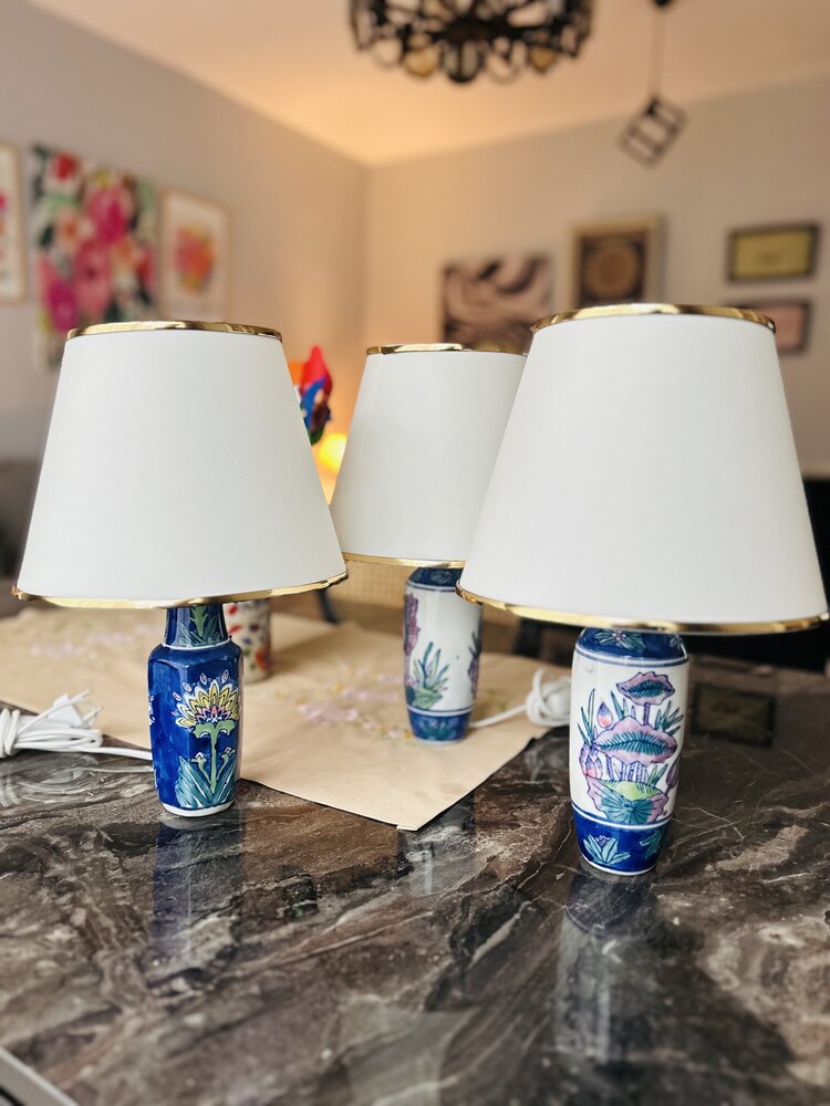 Blue blanc abajur