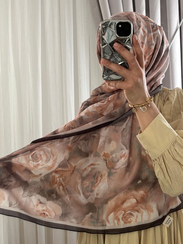 Gül desen pamuk şal 