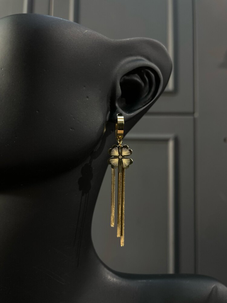 Gold Yonca Küpe