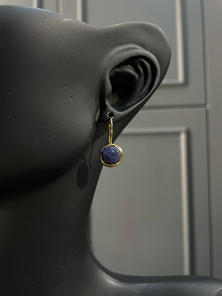 Doğal Safir Küpe
