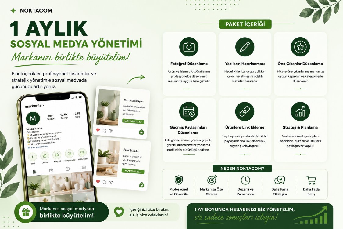 1 AYLIK SOSYAL MEDYA YÖNETİMİ 