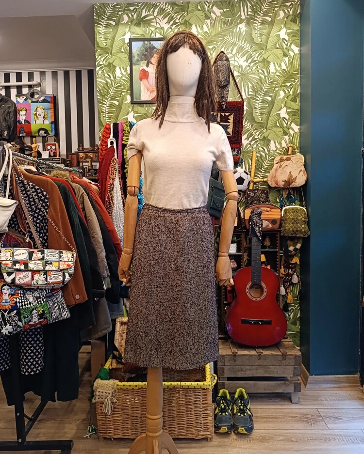 Tüvit etek ve ceketli vintage takım
