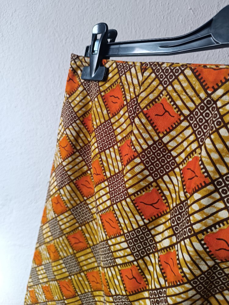 Kahverengi desenli vintage etek