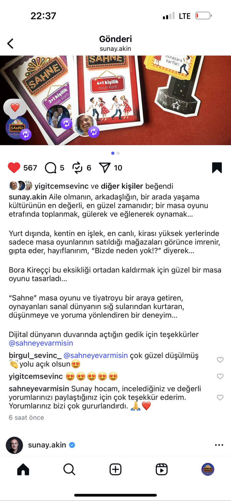 SAHNE - TEATRAL PERFORMANS / KUTU OYUNU