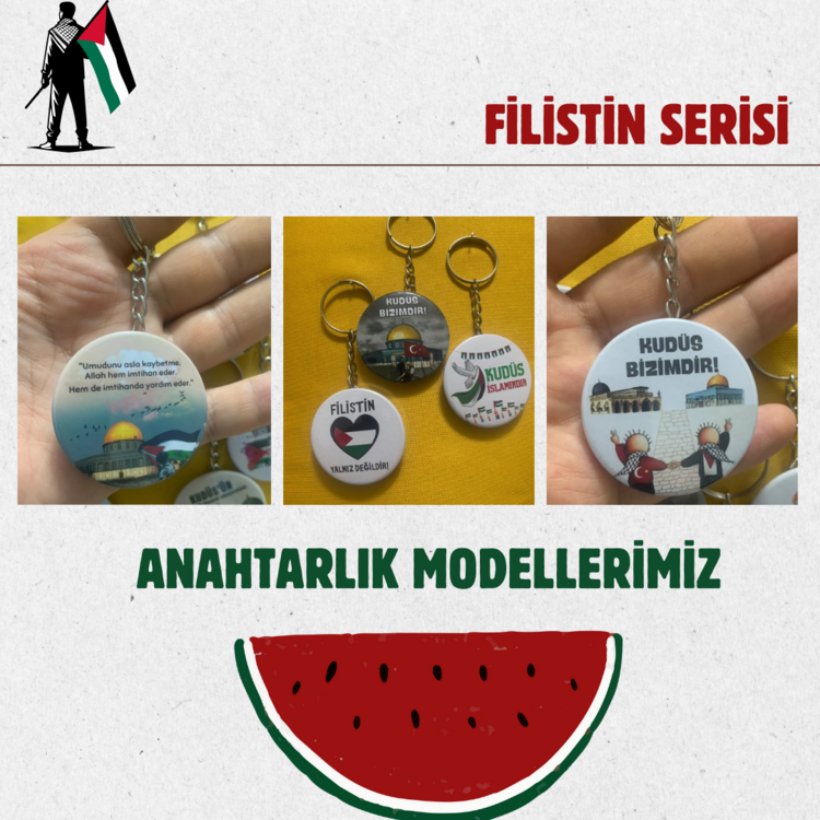 100 adet 9 farklı model Filistin Anahtarlık Serisi
