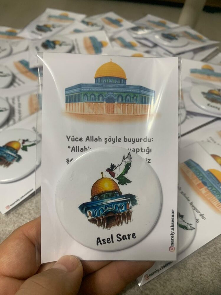 Kudüs İğneli Rozet 58 mm
