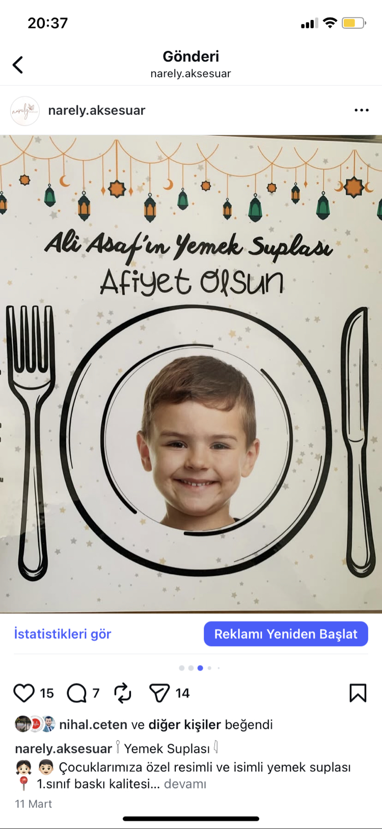 Kişiye Özel Yemek suplası