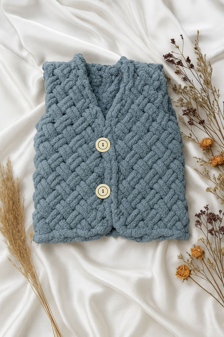 Soft Grey Buttoned Baby Vest