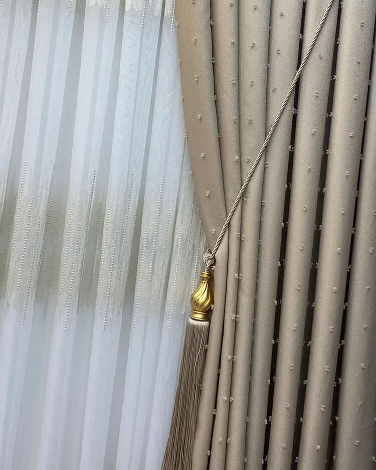 Tek kanat Rancho taç fon perde sık pile.