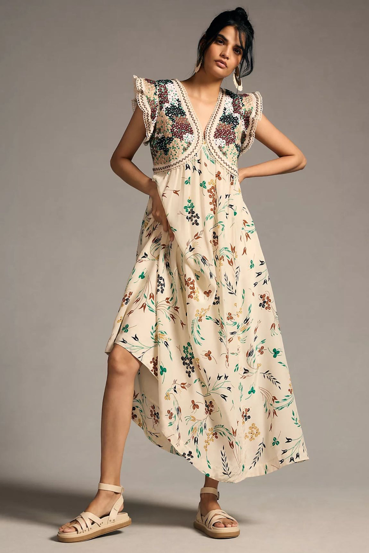 Anthropologie İşlemeli Elbise