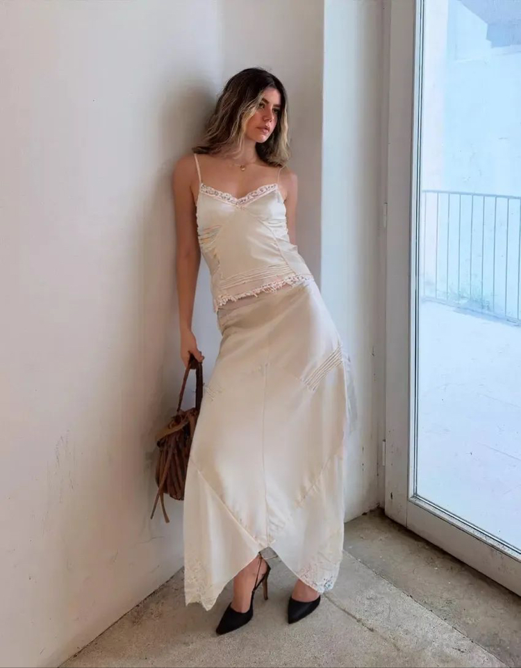 Topshop Dantel Detaylı Saten Takım