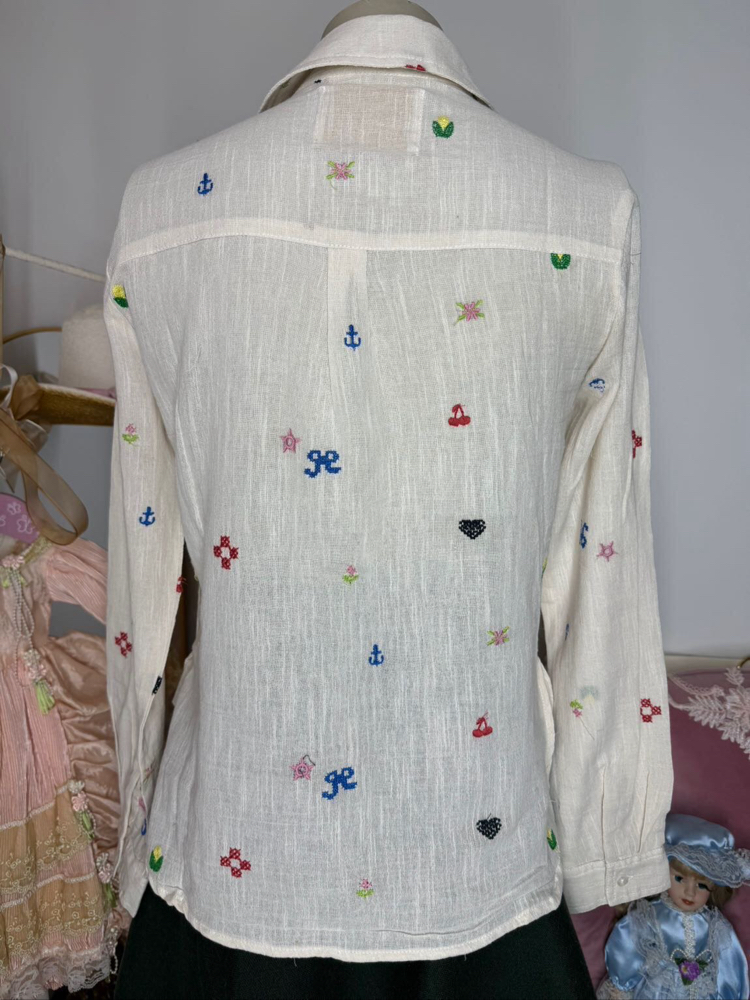Anthropologie İşlemeli Müslin Gömlek