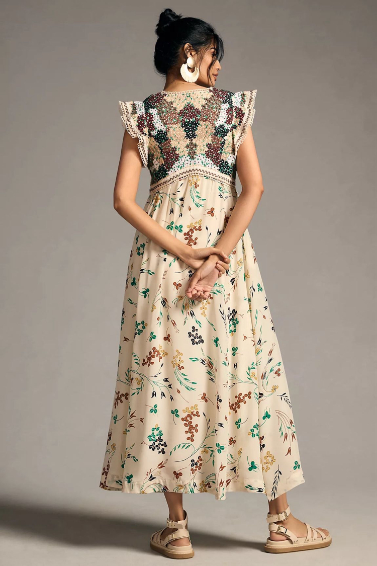 Anthropologie İşlemeli Elbise