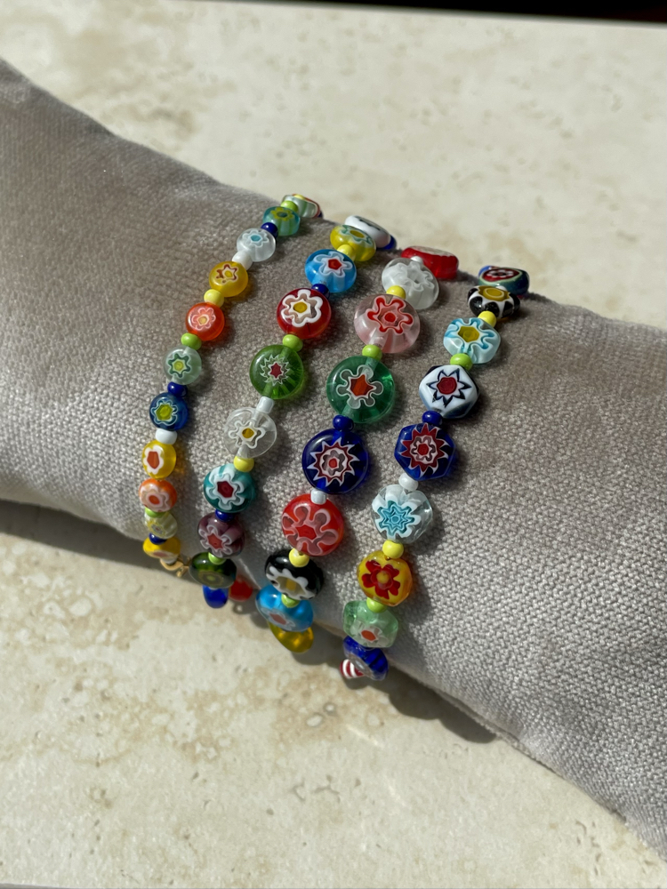 Millefiori Cam Boncuk Bileklik