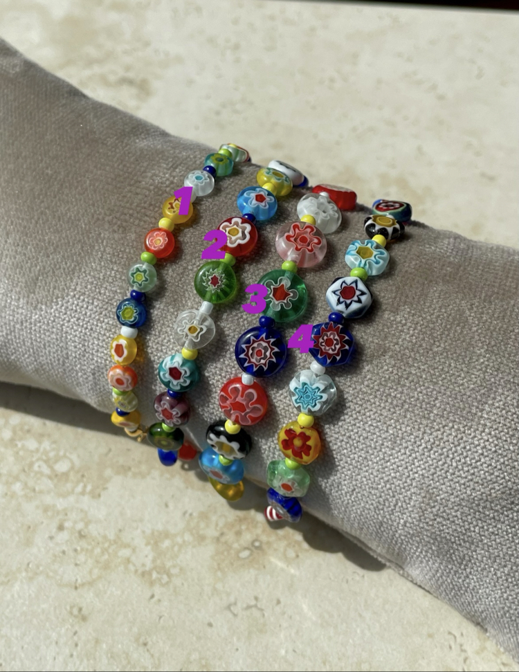 Millefiori Cam Boncuk Bileklik
