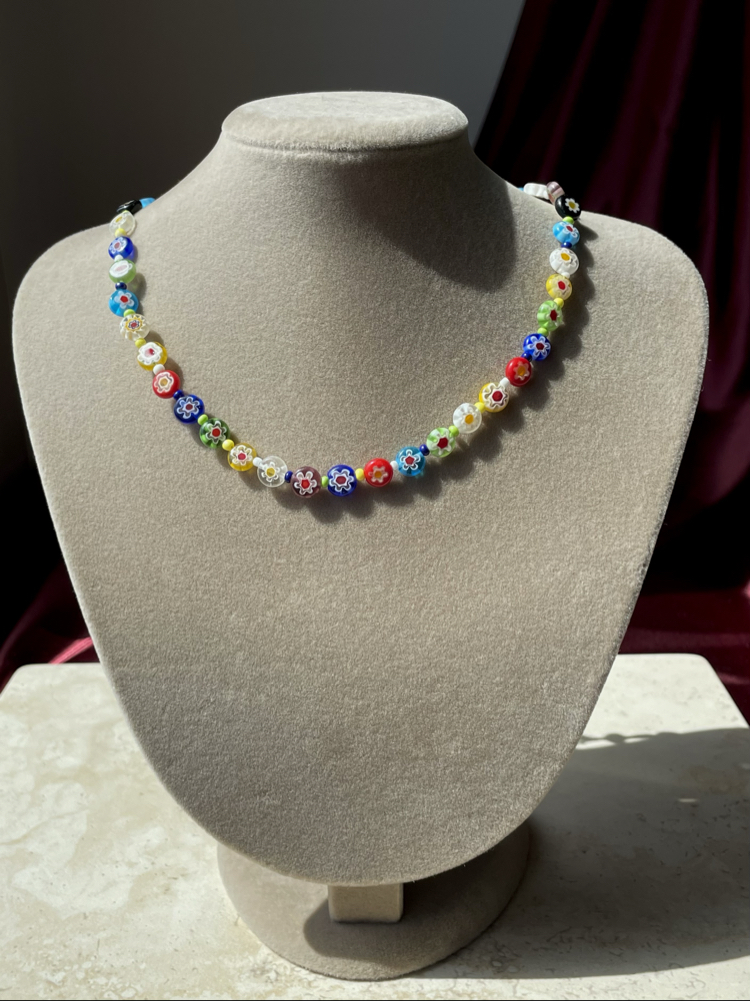 Millefiori Cam Boncuk Kolye(m)