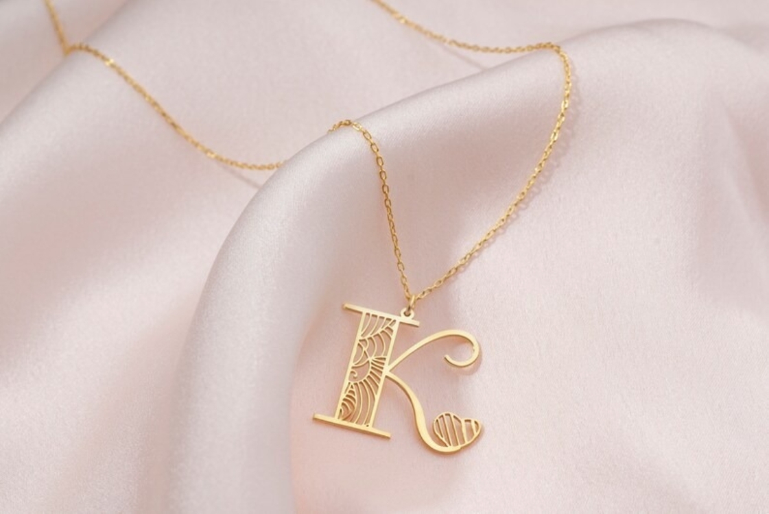 Navan 925 Ayar Gümüş Kişiye Özel Harf Kolyesi (Gold, Silver ve Rose)