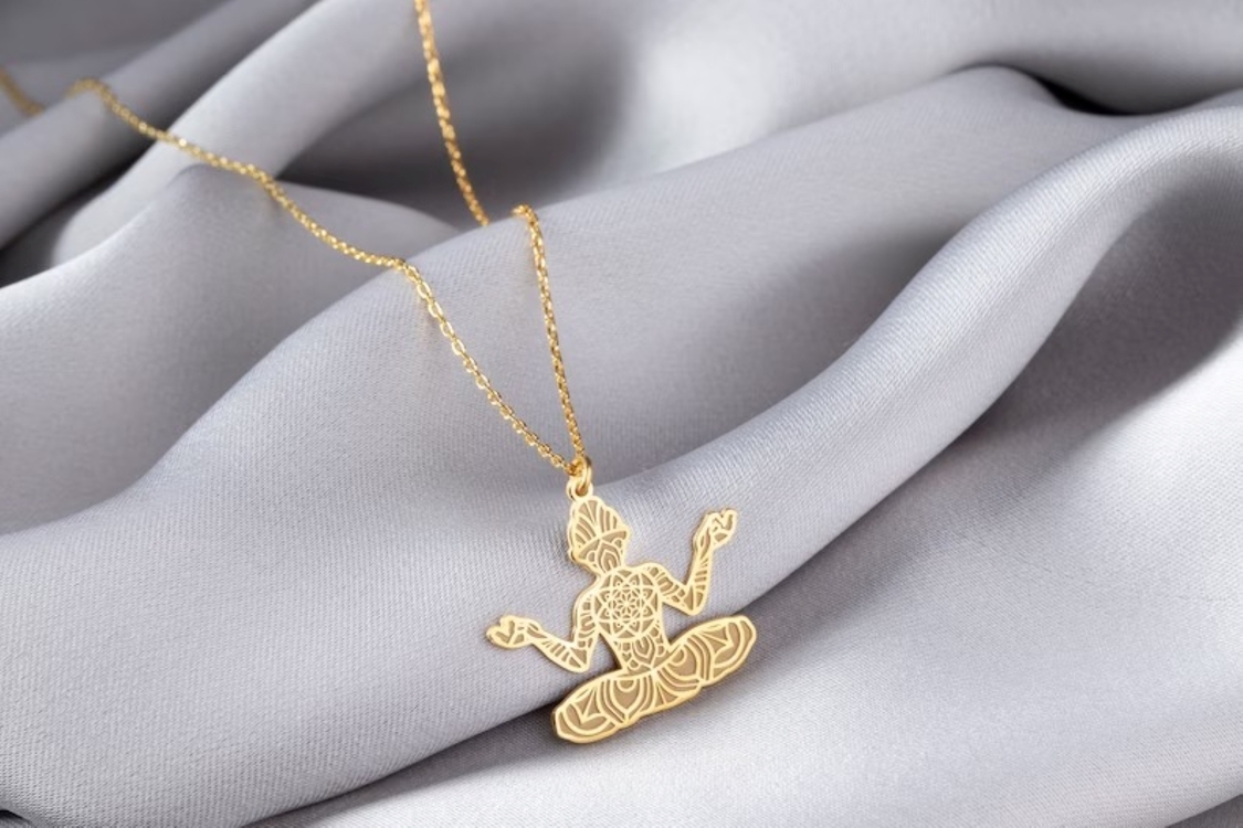 Navan 925 Ayar Gümüş Meditasyon ve Yoga Kolyesi (Gold, Silver ve Rose)
