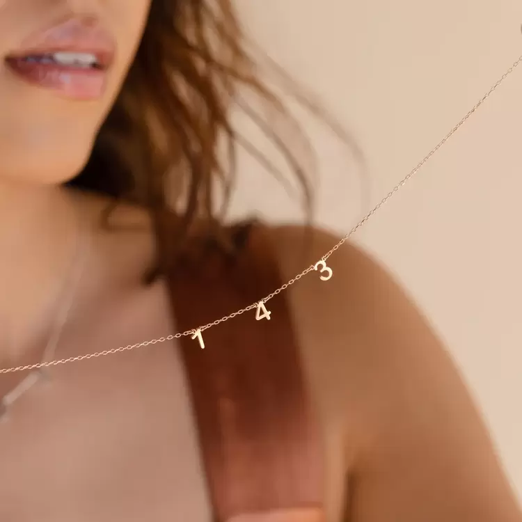 Number Necklace | Altın Gümüş Rose Kaplama | Özel Tasarım | Kutulu Hediye