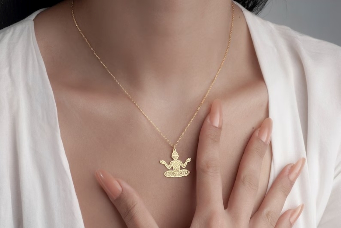 Navan 925 Ayar Gümüş Meditasyon ve Yoga Kolyesi (Gold, Silver ve Rose)