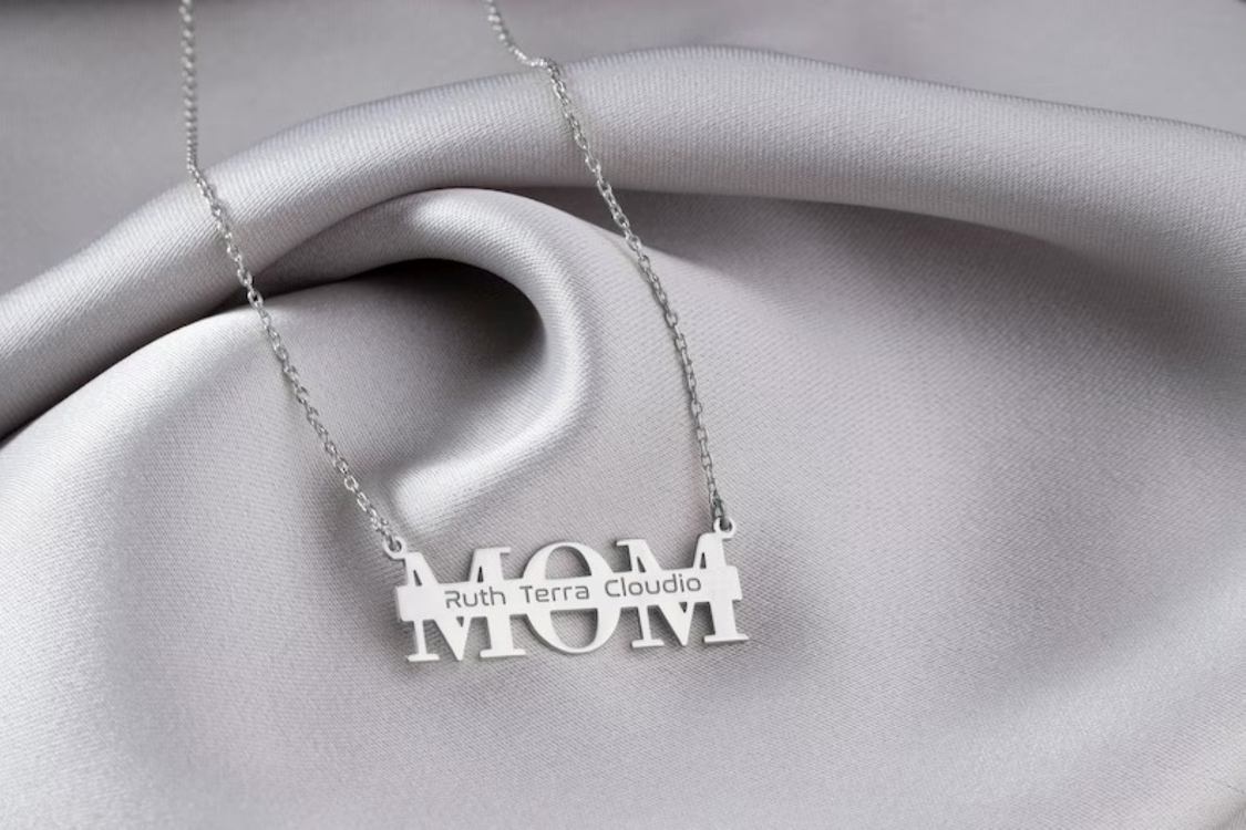 Navan 925 Ayar Gümüş Kişiye Özel MOM Kolye (Gold, Silver ve Rose)