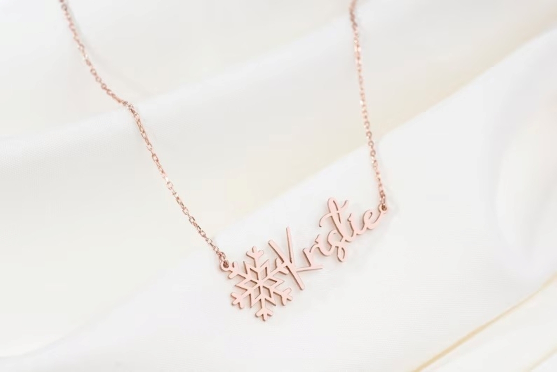 Navan 925 Ayar Gümüş Kar Tanesi Detaylı Yıl Kolyesi (Gold, Silver ve Rose)