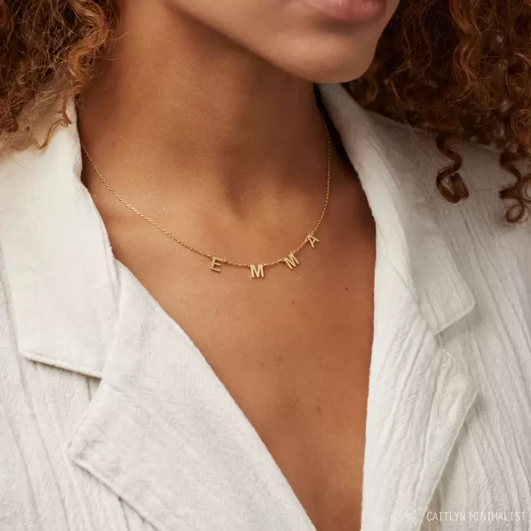 Letter Necklace | Altın, Gümüş Kaplama | Özel Tasarım | Kutulu Hediye
