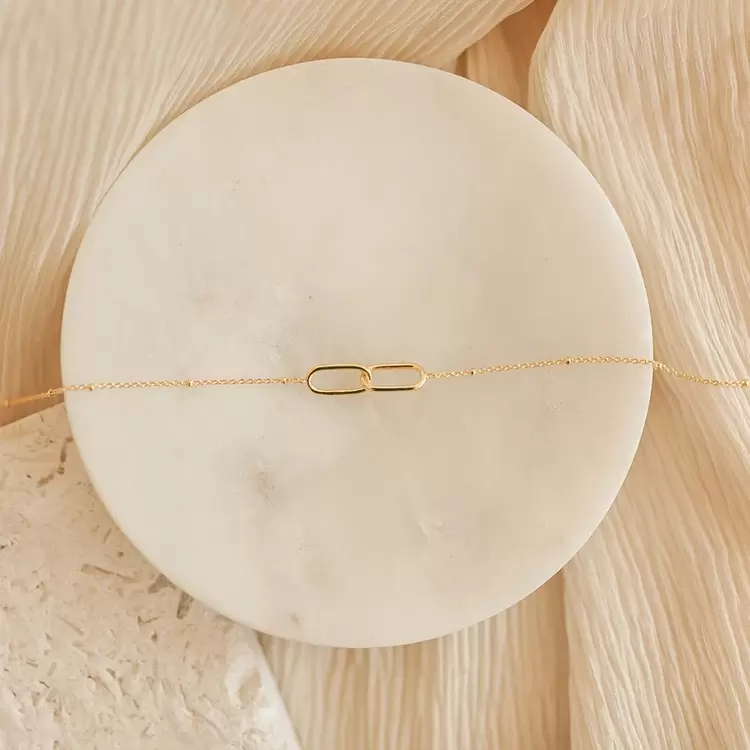 Linked Pendant Necklace | Altın, Gümüş Kaplama | Özel Tasarım | Kutulu 